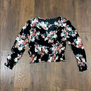 Moa Moa black peasant blouse